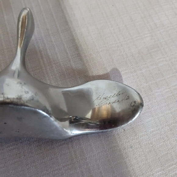VTG Hoselton Canada 4 Aluminum Animals  Figurines Signed Swan Seal Goose Beaver - Picture 12 of 12